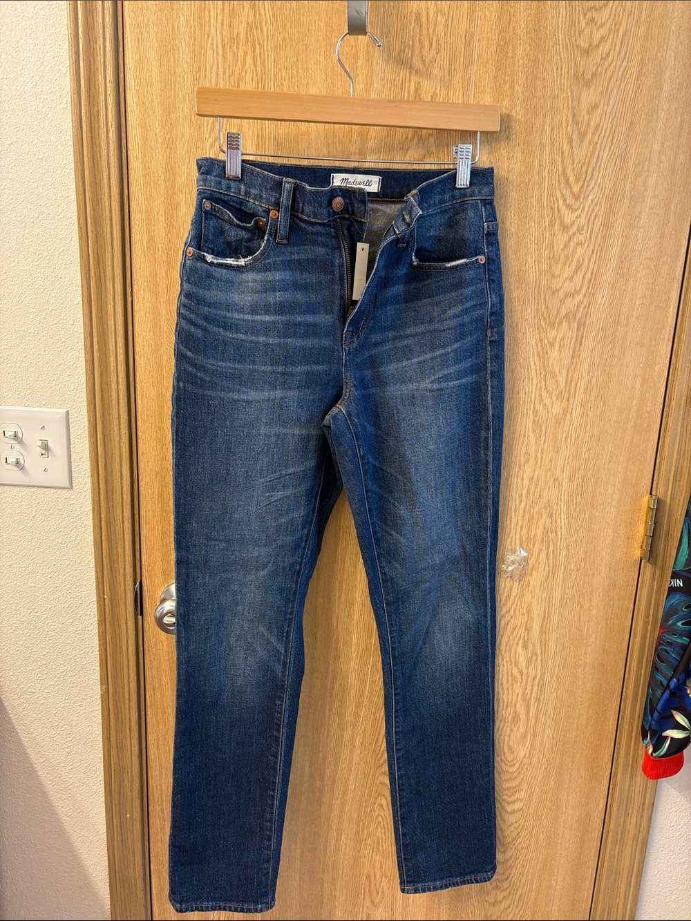 Madewell Dark Wash Slim Straight Jeans - Blue
